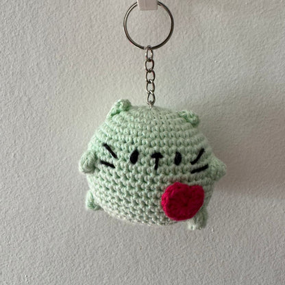 Porte-clé Chat boule de riz