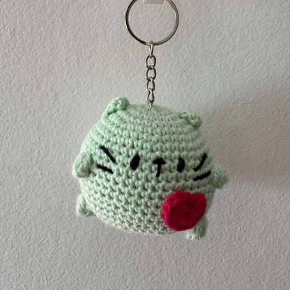 Porte-clé Chat boule de riz